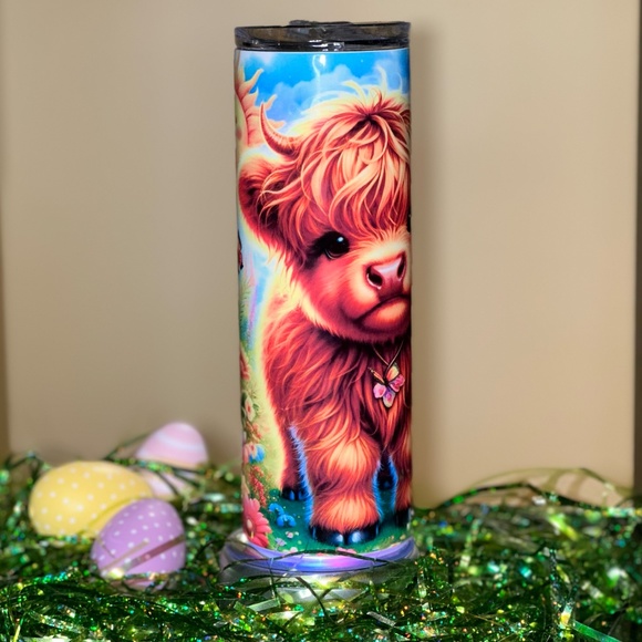 New Spring Highland cow 20 oz Insulated Tumbler - Picture 5 of 6